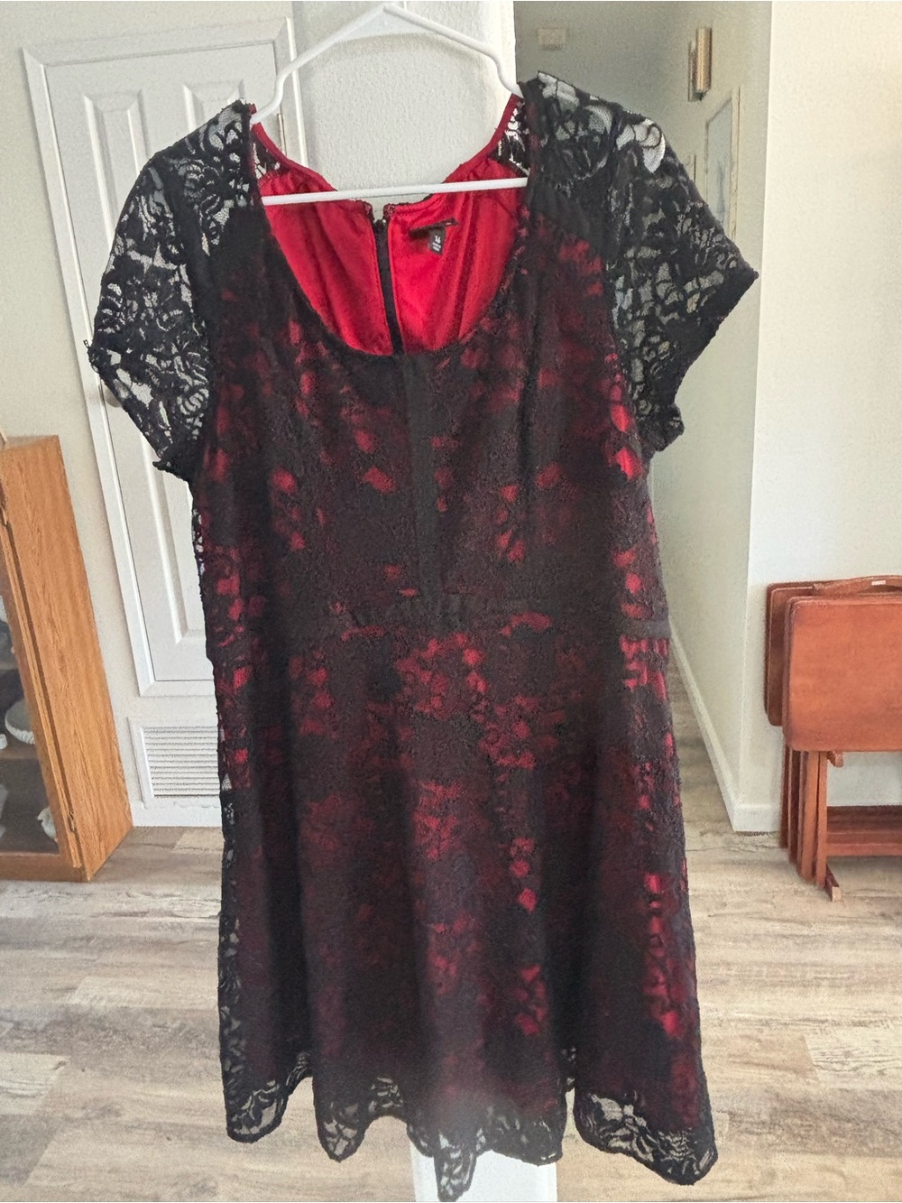 torrid Red Dress with Black Lace Trim